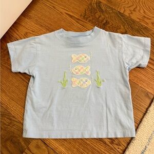 Bailey Boys Toddler Boy TShirt Pastel Plaid Fish Appliqué